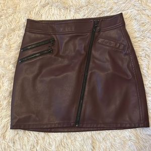 Leather mini skirt